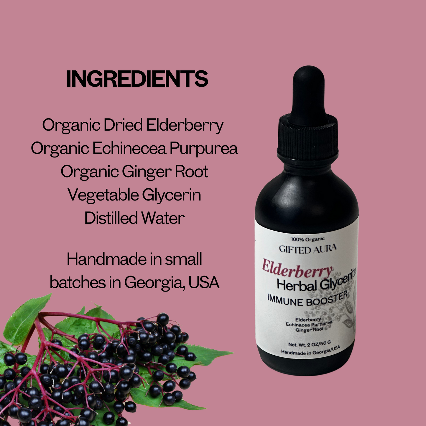 Elderberry Herbal Glycerite (Immune Booster) 2 oz.